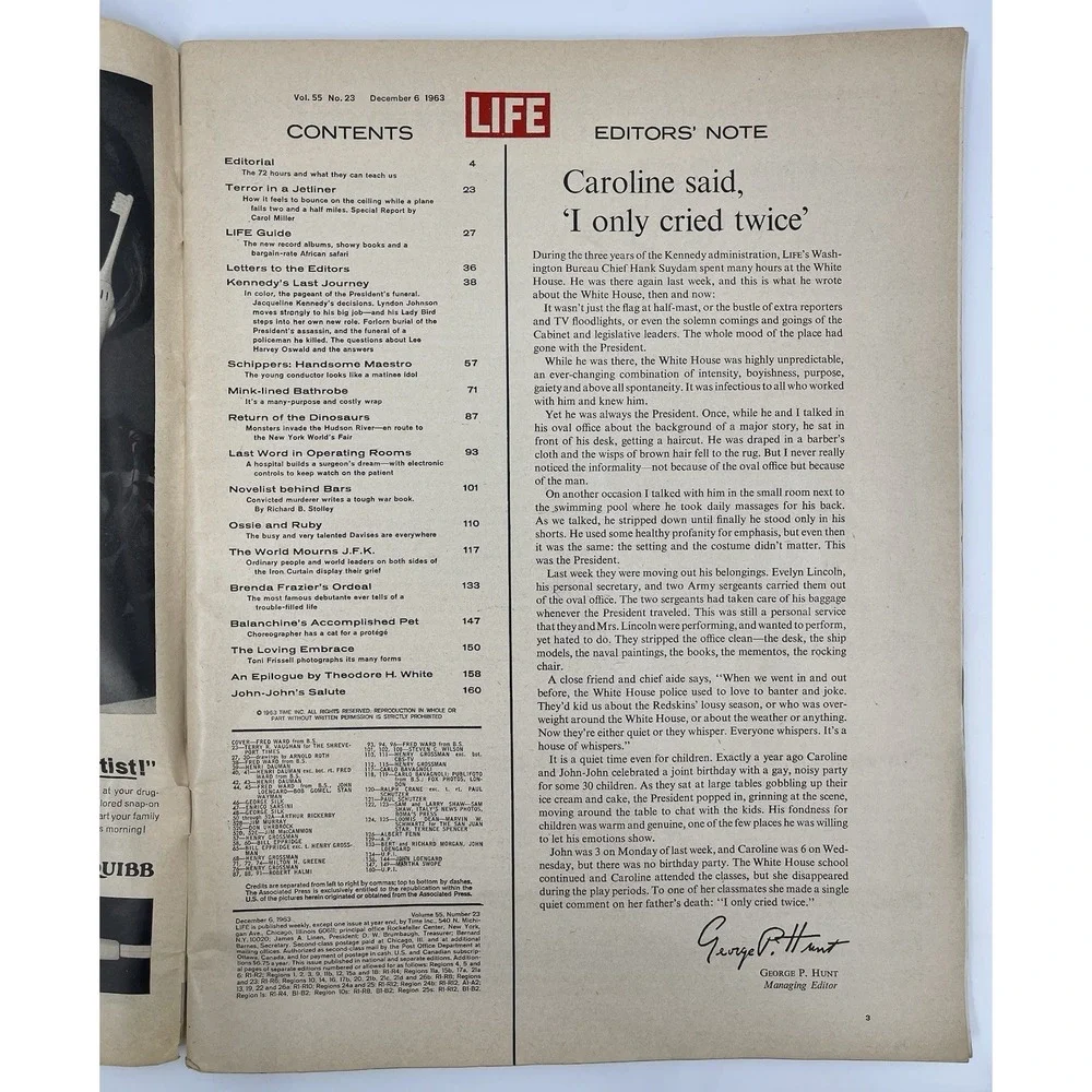 Life Magazine December 6, 1963 Featuring JFK Funeral & Jackie O‎